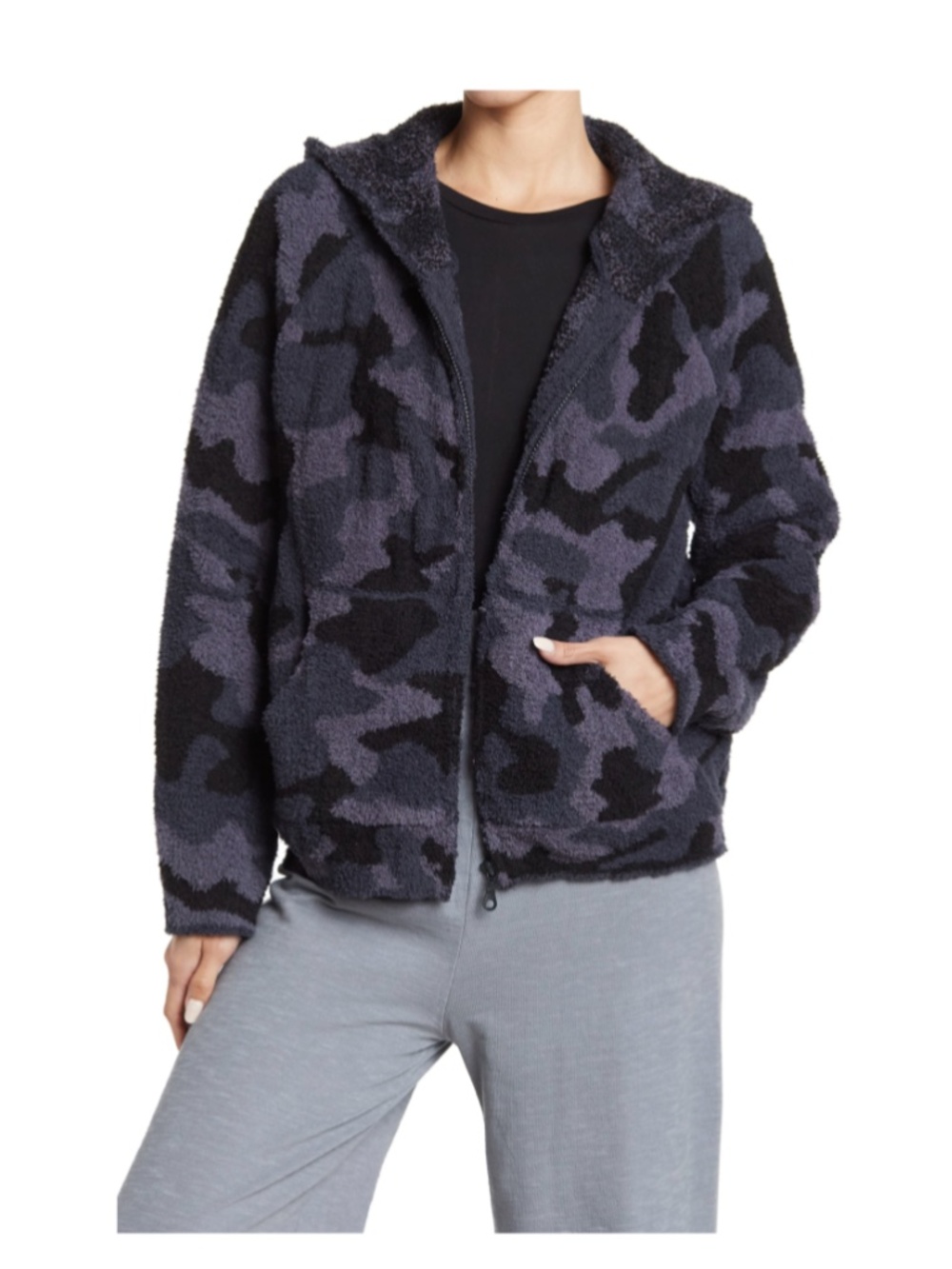 Barefoot Dreams® BAREFOOT DREAMS Camo Zip Hoodie Grey MULTI, Size Small